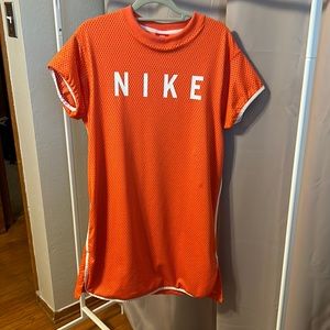 Nike Women’s Short Sleeve Athletic Jersey Dress, Orange XS